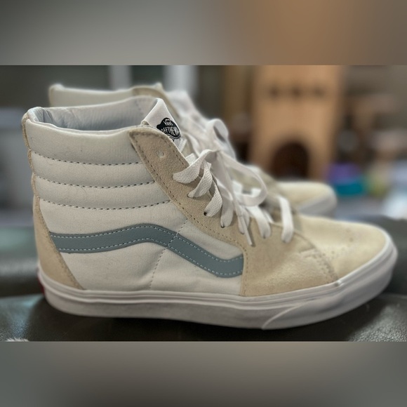 NWOB Vans SK8-Hi High-Top Sneakers 'White Blue' VN0A32QG9LY - Picture 8 of 13